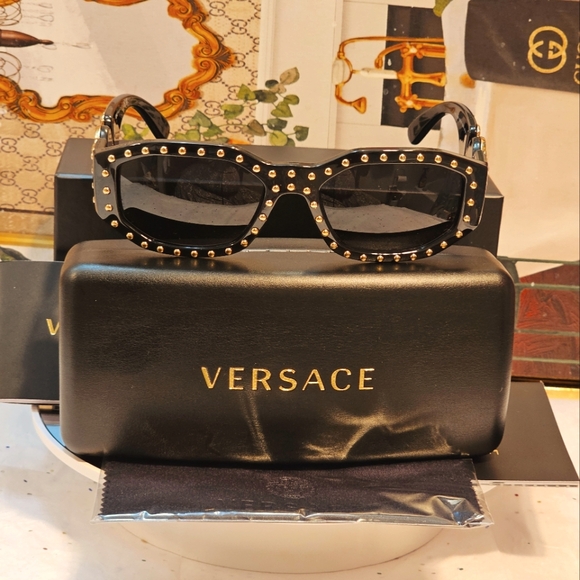 Versace Accessories - Versace Black Studded Sunglasses